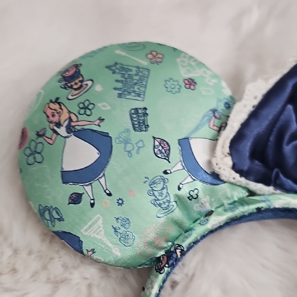 Mint Green and Blue Minnie Mouse Ears Headband - Picture 4 of 14